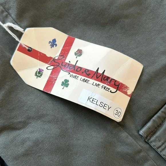 NWT Guido & Mary Kelsey Cargo Zip Ankles Green Pants Sz 30 - Picture 3 of 9